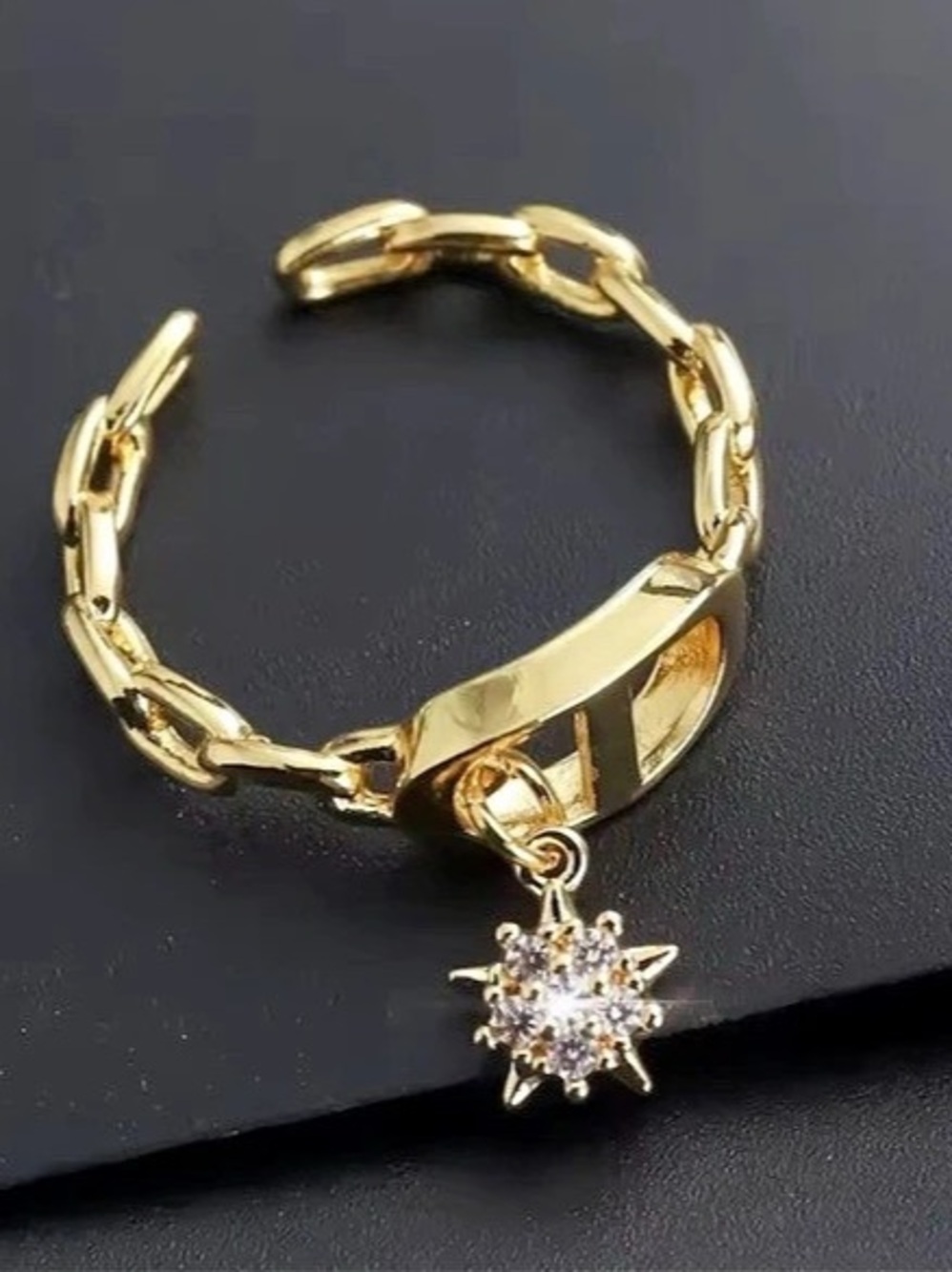 ⚜️⚜️ Gold-Tone Charm Ring stainless steel